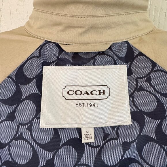 COACH Trench Raincoat Leather Trim w/ Signature Lining (LIKE NEW) - Picture 7 of 9